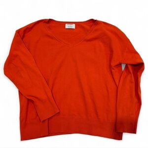 Old Navy Bright Orange V-Neck Sweater